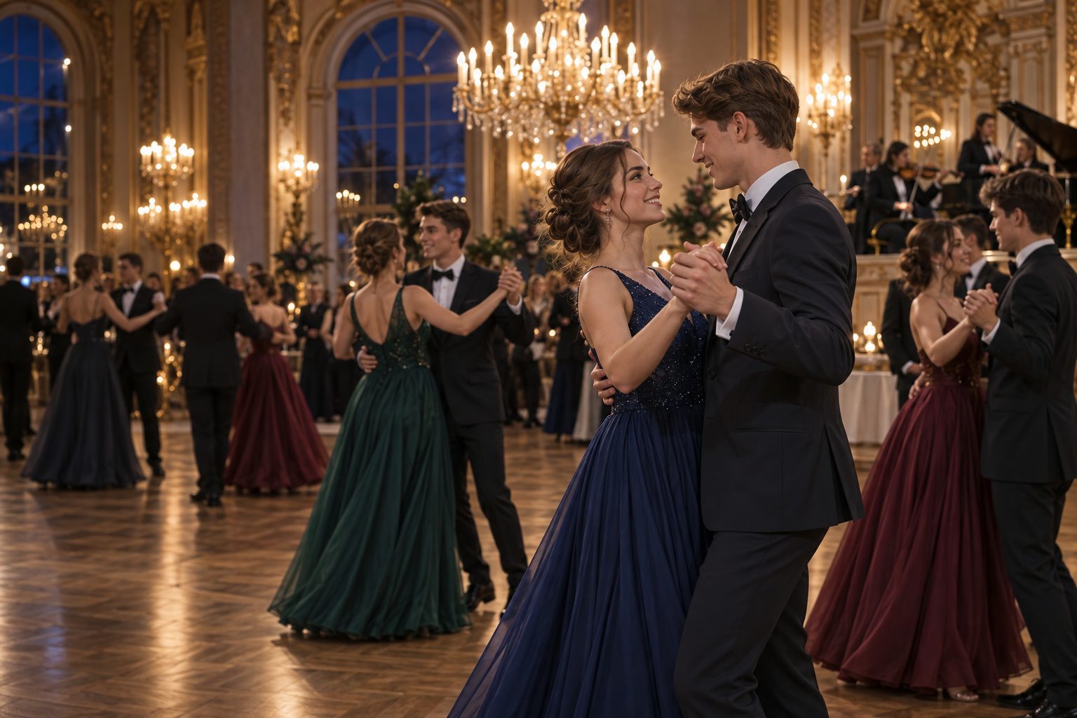 Gemeinsamer Tanz im festlichen Ballsaal