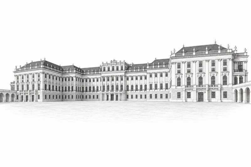 Bleistiftzeichnung: Schloss Schönbrunn