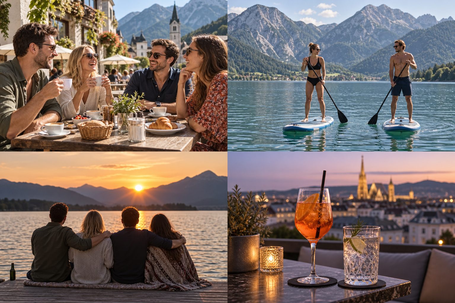 Drinks auf einer Dachterrasse