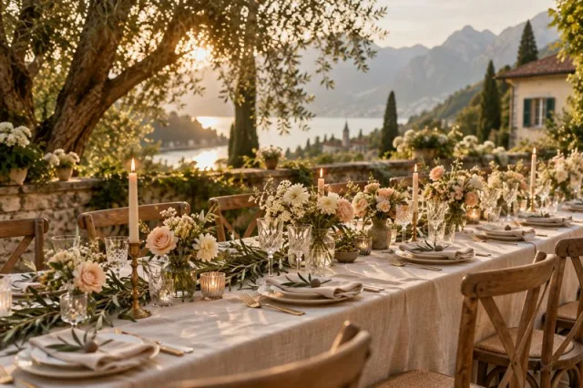 Festlich gedeckter Tisch im Garten