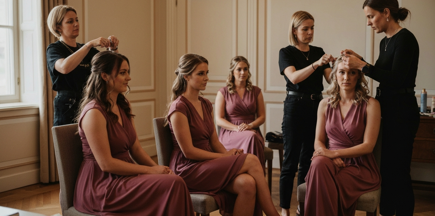 Wie lange dauern Haare und Make-up am Hochzeitstag?