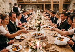 Die Vor- und Nachteile eines Hochzeitsessens im Familien-Stil