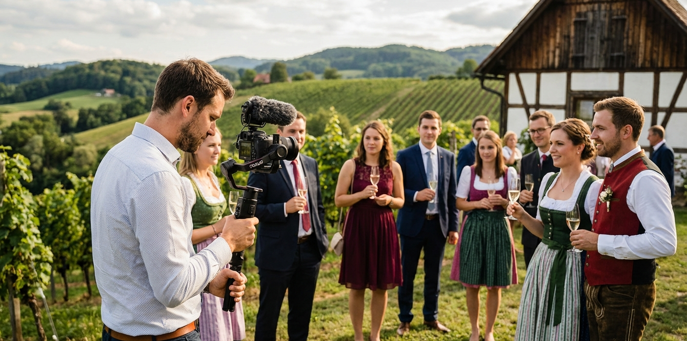 10 Fragen, die Sie einem Videofilmer stellen sollten, bevor Sie ihn für <a href="/ideas/wie-sie-ihre-gaste-informieren-mochten" class="blog-interlink" title="Wie Sie Ihren Gästen das Leben leichter machen, wenn COVID-19 Ihre Hochzeit verlegt">Ihre Hochzeit</a> einstellen